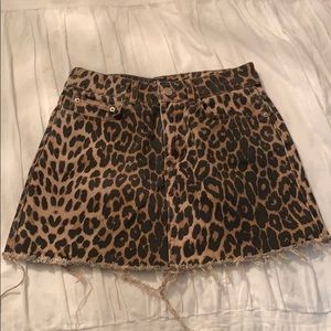 Zara Leopard print denim